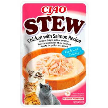 Ласощі для котів Inaba Ciao Stew з куркою та лососем 40г - купити, ціни на MasterZoo - фото 1