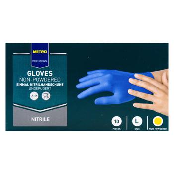 Metro Professional Non-powdered Blue Nitrile Gloves L 10pcs - buy, prices for METRO - photo 2