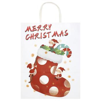 Пакет бумажный новогодний в ассортименте 26*33*12см - купить, цены на ULTRAMARKET - фото 6