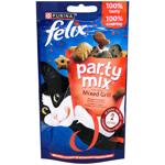 Лакомство для кошек Felix Party Mix Mixed Grill с курицей, говядиной и лососем 60г