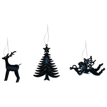 Actuel Christmas Tree/Deer/Angel Blue Christmas Tree Pendant 11-13cm in assortment
