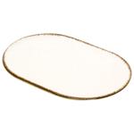 Kutahya Pearl Beige Oval Plate 28cm