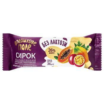 Voloshkove Pole Glazed Curd Snack Papaya-Passion Fruit Lactose-Free 26% 36g - buy, prices for EKO Market - photo 1