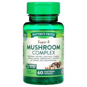 Грибний комплекс, Super 8 Mushroom Complex, Nature's Truth, 60 вегетаріанських капсул - купити, ціни на Біотус - фото 1