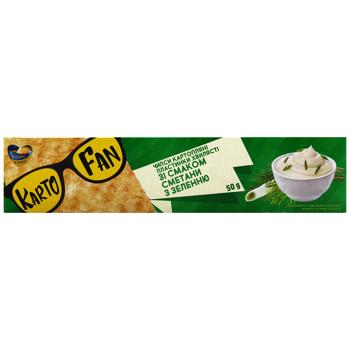 KartoFun Wavy Potato Chips with Sour Cream with Herbs Flavor 50g - buy, prices for Auchan - photo 2