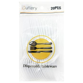 Plastic White Spoons 155mm 20pcs