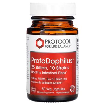 Пробіотик Protocol for Life Balance ProtoDophilus 25 млрд КУО 10 штамів 50 капсул