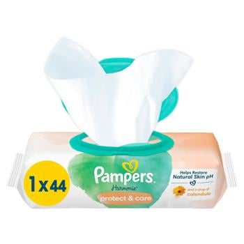 Pampers Harmonie Protection and Care Damp Napkins 44pc - buy, prices for MegaMarket - photo 2