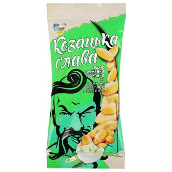 Kozatska Slava Roasted Salted Peanuts with Sour Cream Flavor and Herbs 50g - buy, prices for Auchan - photo 1