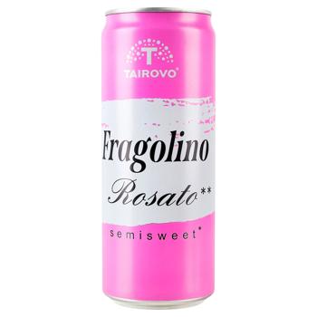 Напій винний газований Tairovo Fragolino Rosato рожевий напівсолодкий 6-6,9% 0,33л