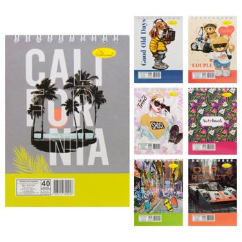 Apelsin Notebook A6 with Spring 40 Sheets in Assortment - buy, prices for Ideal - photo 1