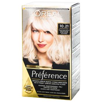 L'oreal Paris Preference Core 10.21 Light Light Blonde Pearl Brightening Hair Dye - buy, prices for COSMOS - photo 1