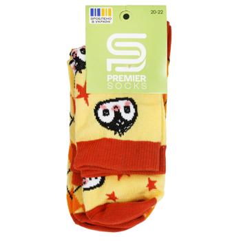 Premier Socks Little Penguins Set of Kid's Socks s.20-22 Yellow 2 Pairs