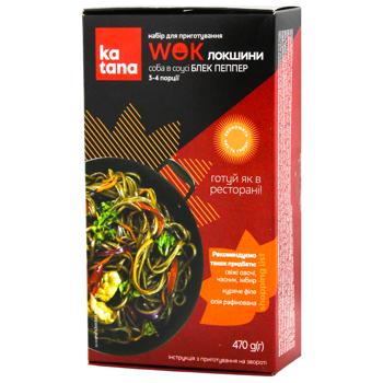 Katana Set for Cooking WOK Noodles Buckwheat Soba in Black Pepper Sauce 470g - buy, prices for COSMOS - photo 1