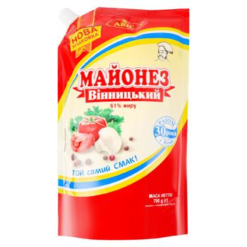 Майонез Авіс Вiнницький 61% д/п 700г - купить, цены на Grono - фото 1