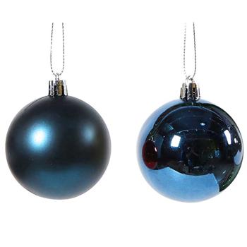 Blue Plastic Christmas Tree Ball 3cm