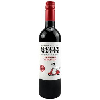Gatto Matto Primitivo Red Dry Wine 12.5% 0.75l - buy, prices for Epicentr FOOD - photo 1