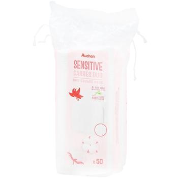 Ватні подушечки Auchan Sensitive квадратні косметичні 50шт - купити, ціни на Auchan - фото 1