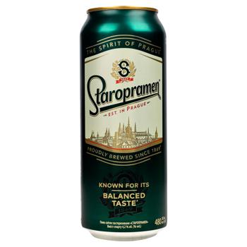 Пиво Staropramen светлое 4,2% 0,48л - купить, цены на Идеал - фото 1