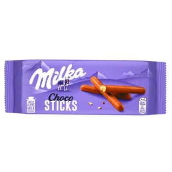 Milka Lila Sticks Biscuits in Milk Chocolate 112g