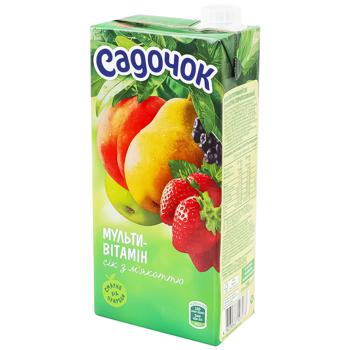 Сік Садочок мультивітамінний з м'якоттю 0,95л - купити, ціни на Чудо Маркет - фото 1