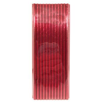 Paper Straws Red for Drinks 25pcs