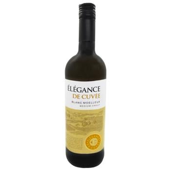 Вино Elegance De Cuvee Blanc біле напівсолодке 10,5% 0,75л