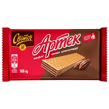 Вафли Світоч Артек вкус шоколада 188г - купить, цены на Идеал - фото 1