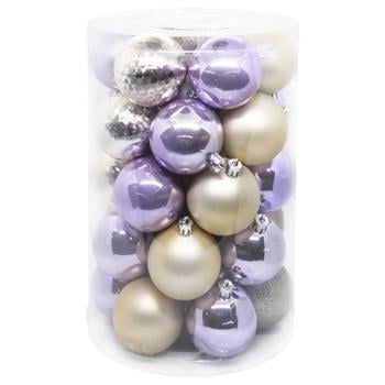 Silver Pearl Plastic Christmas Balls 6cm 34pcs - buy, prices for Tavria V - photo 1
