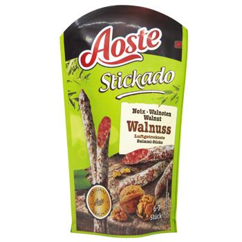Ковбаски Aoste Stickado 70 г з волоським горіхом - купити, ціни на КОСМОС - фото 1
