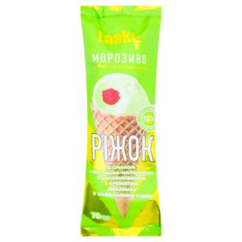 Laska Pistachio-Napoleon Ice Cream with Raspberry Filling 70g - buy, prices for Tavria V - photo 1
