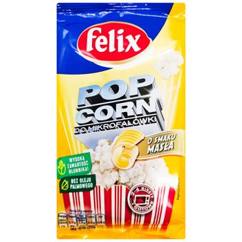 Попкорн Felix зі смаком вершкового масла для мікрохвильової печі 90г - купити, ціни на КОСМОС - фото 1