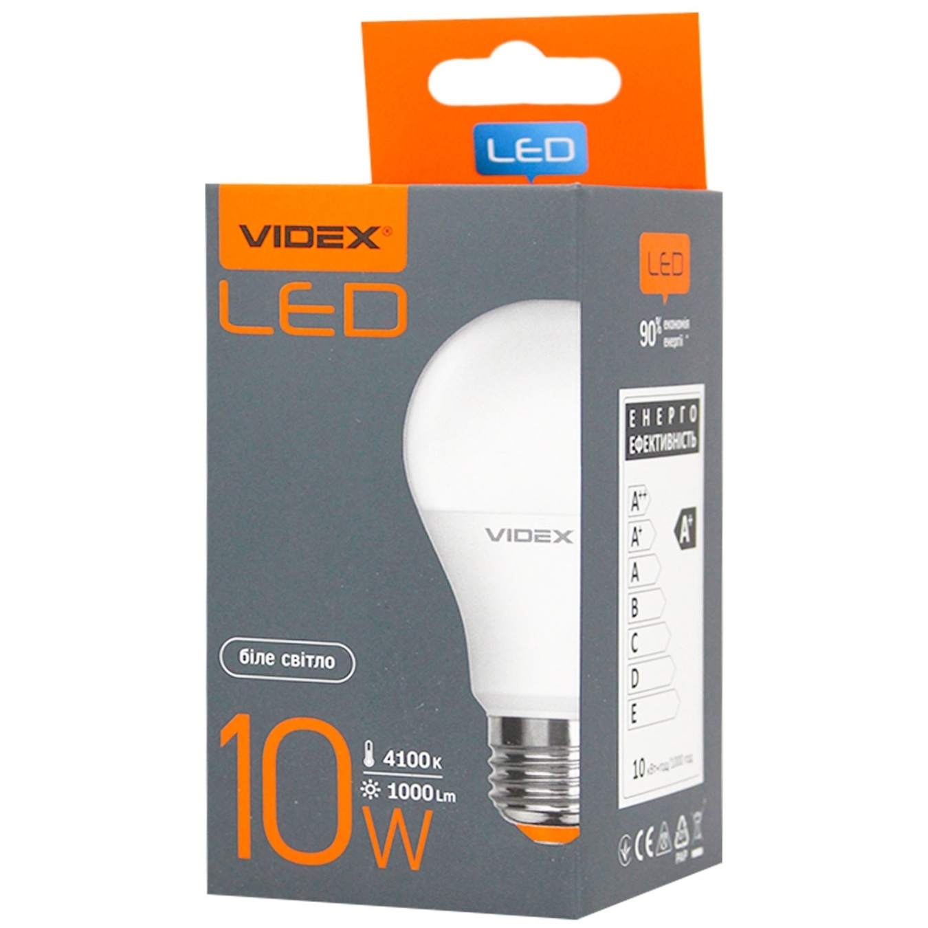 

Лампа светодиодная Videx LED A60E 10W E27 4100K