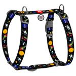 Waudog Nylon H-Shaped Harness for Dogs with QR Passport 30-40cm/15mm with Nasa Design