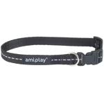Amiplay Reflective Polypropylene Dog Collar 25-40cm/15mm Black