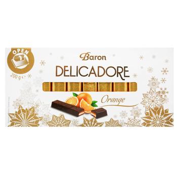 Шоколад молочний Baron з апельсиновою начинкою 200г - купити, ціни на NOVUS - фото 1
