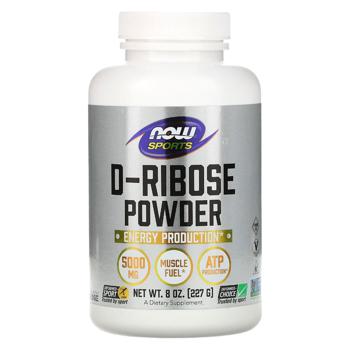 D-рибоза, D-Ribose, Now Foods, Sports, порошок, 5000 мг, 227 г - купить, цены на Biotus - фото 1