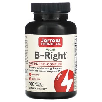 Вітаміни групи В, комплекс, B-Right, Jarrow Formulas, 100 капсул