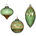 Decoris Embossed Green Christmas Tree Ball 8cm in assortment