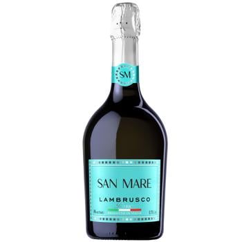 Вино ігристе San Mare Lambrusco dell'Emilia Rosso червоне напівсолодке 8% 0,75л - купити, ціни на Cупермаркет "Харків" - фото 1