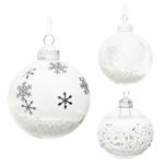 Decoris Snow Christmas Tree Ball 8cm in assortment