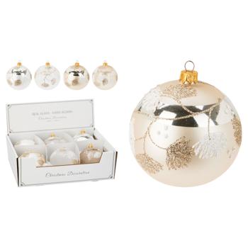 Flower Ornament Christmas Tree Ball 100mm in assortment