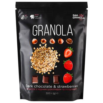 San Granola Granola with Dark Chocolate and Strawberries 300g - buy, prices for ULTRAMARKET - photo 1