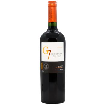 Вино G7 Reserva Carmenere красное сухое 14,5% 0,75л - купить, цены на WINETIME - фото 1