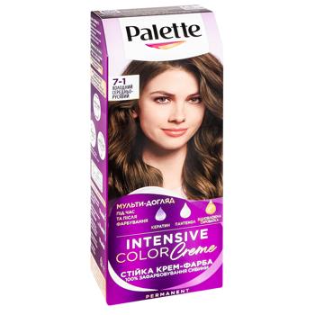 Крем-краска для волос Palette Intensive Color Creme 7-1 Холодный средне-русый 110мл - купить, цены на КОСМОС - фото 1