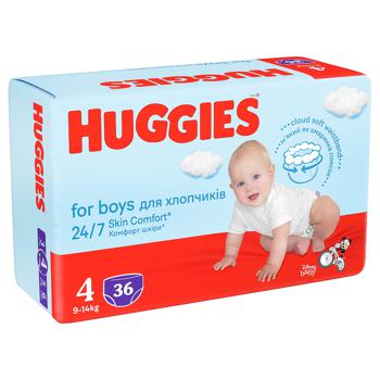 Подгузники-трусики Huggies для мальчиков 4 9-14кг 36шт - купить, цены на NOVUS - фото 1