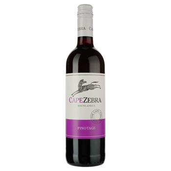 Вино Cape Zebra Pinotage червоне сухе 13% 0,75л - купити, ціни на AlcoHub - фото 1