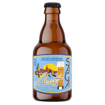 Saga Light Unfiltered Light Beer 3.9% 0.33l - buy, prices for NOVUS - photo 1