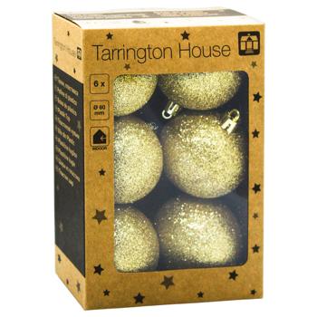 Шар елочный Tarrington House золотой 6см 6шт - купить, цены на - фото 3