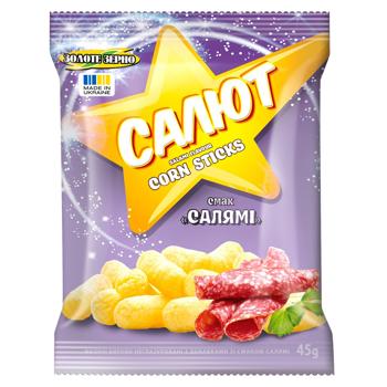 Zolote Zerno Saliut Salami Flavored Corn Sticks 45g